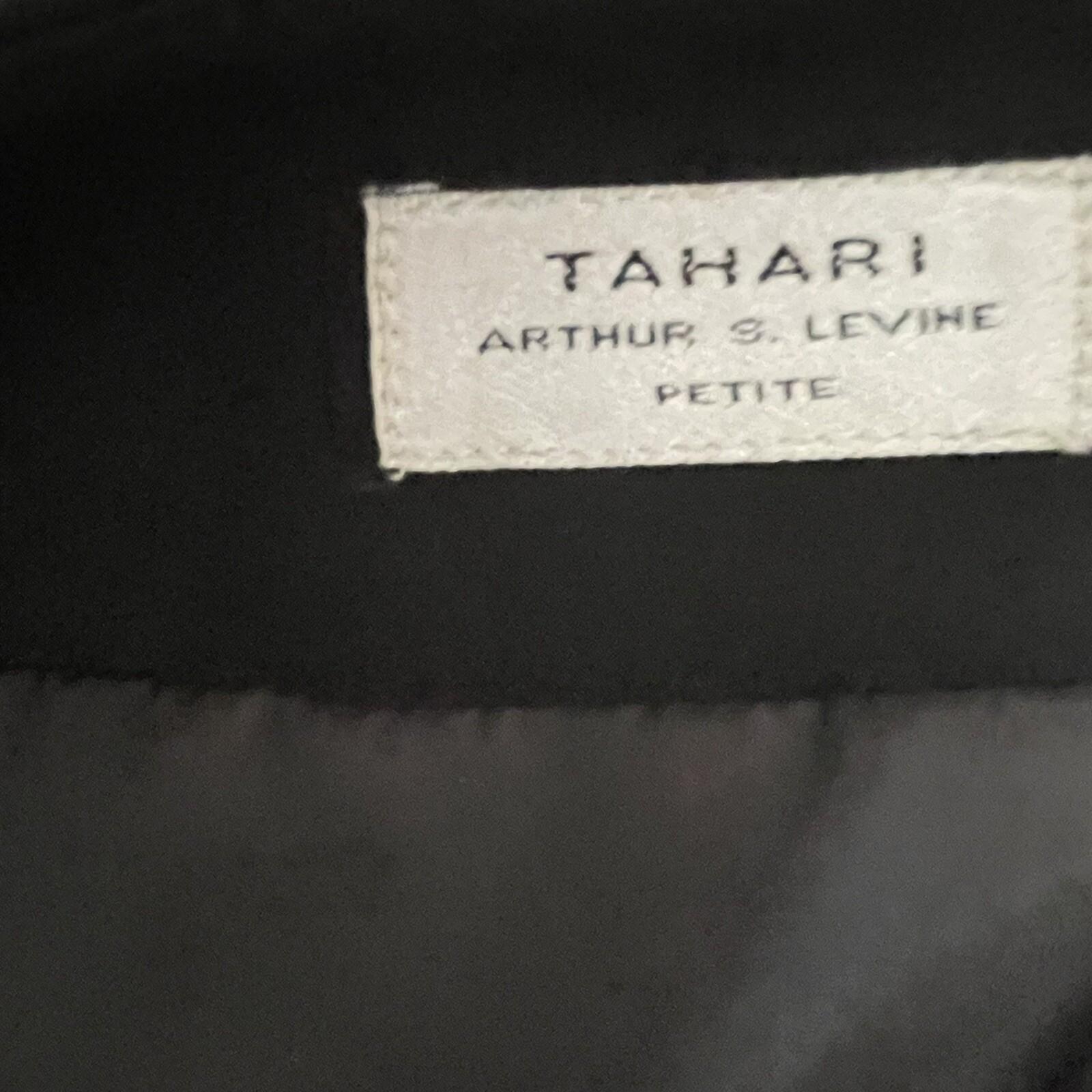TAHARI ASL Stretch Polyester Blend  Mini Skirt Size 8P Black Ruffle