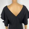 Joseph Ribkoff Sheath Dress Size 10 Black V-Neck Chic Ruffle Sleeves Feminine
