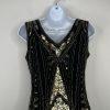 Harlem Night Sequin Dress Size M Embellished Fringe Gold Black Bodycon Gatsby