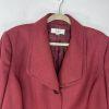 Le Suit 2PC Red Polyester Lined Shawl Collar Skirt Suit Size 14 Elegant Business