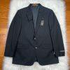 Dockers Polyester Rayon Men Blazer 44R Black Striped 2 Button One Vent