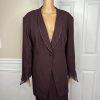 St Anthony Evening Polyester Skirt Suit Size 20W Burgundy Beaded Lined 2PC