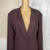 St Anthony Evening Polyester Skirt Suit Size 20W Burgundy Beaded Lined 2PC