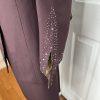 St Anthony Evening Polyester Skirt Suit Size 20W Burgundy Beaded Lined 2PC