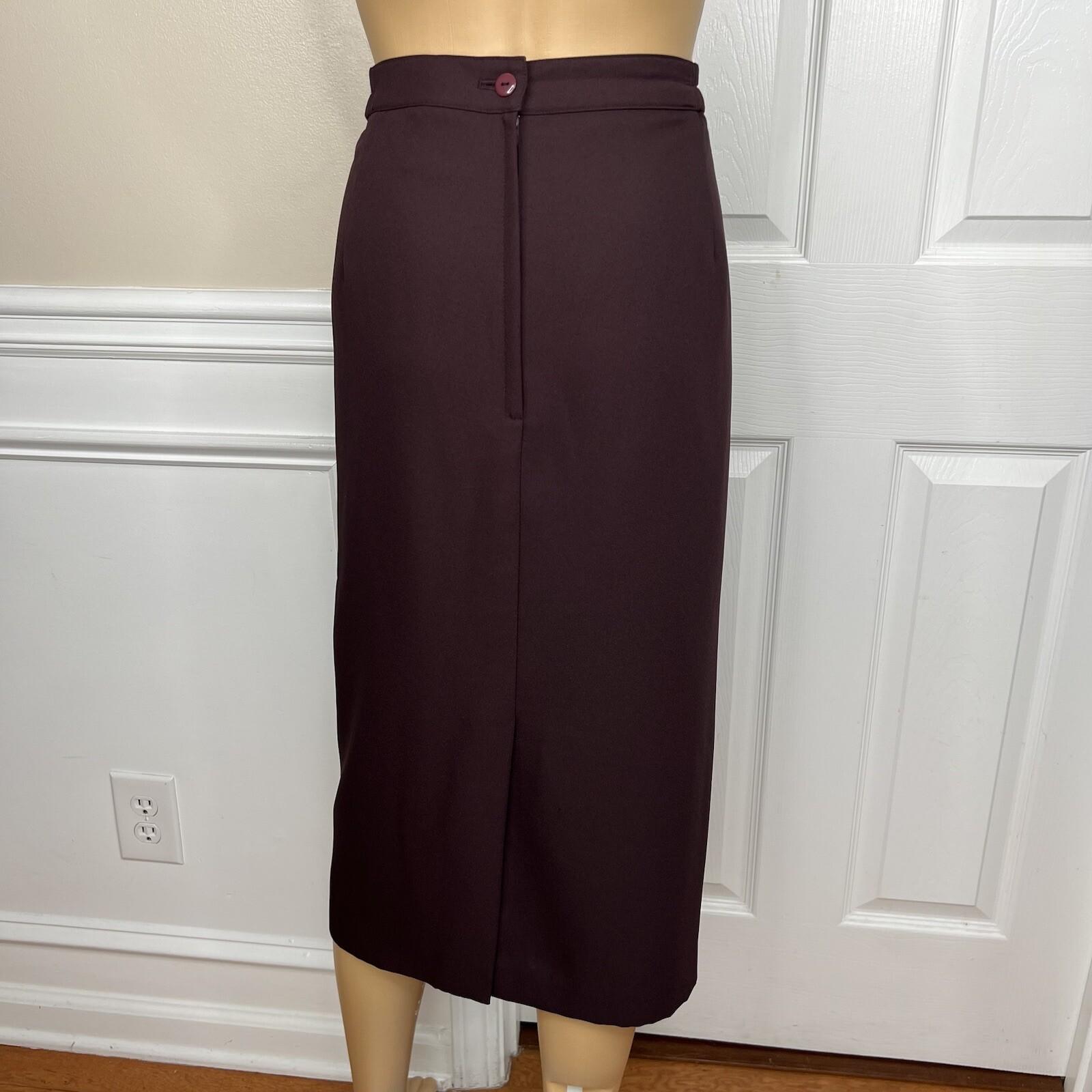 St Anthony Evening Polyester Skirt Suit Size 20W Burgundy Beaded Lined 2PC