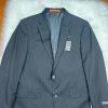 Dockers Polyester Rayon Men Blazer 44R Black Striped 2 Button One Vent