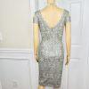 Tadashi Sohji Formal Dress 10 Ash Cold Shoulder Embroidered Lace Cold Shoulder