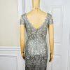 Tadashi Sohji Formal Dress 10 Ash Cold Shoulder Embroidered Lace Cold Shoulder