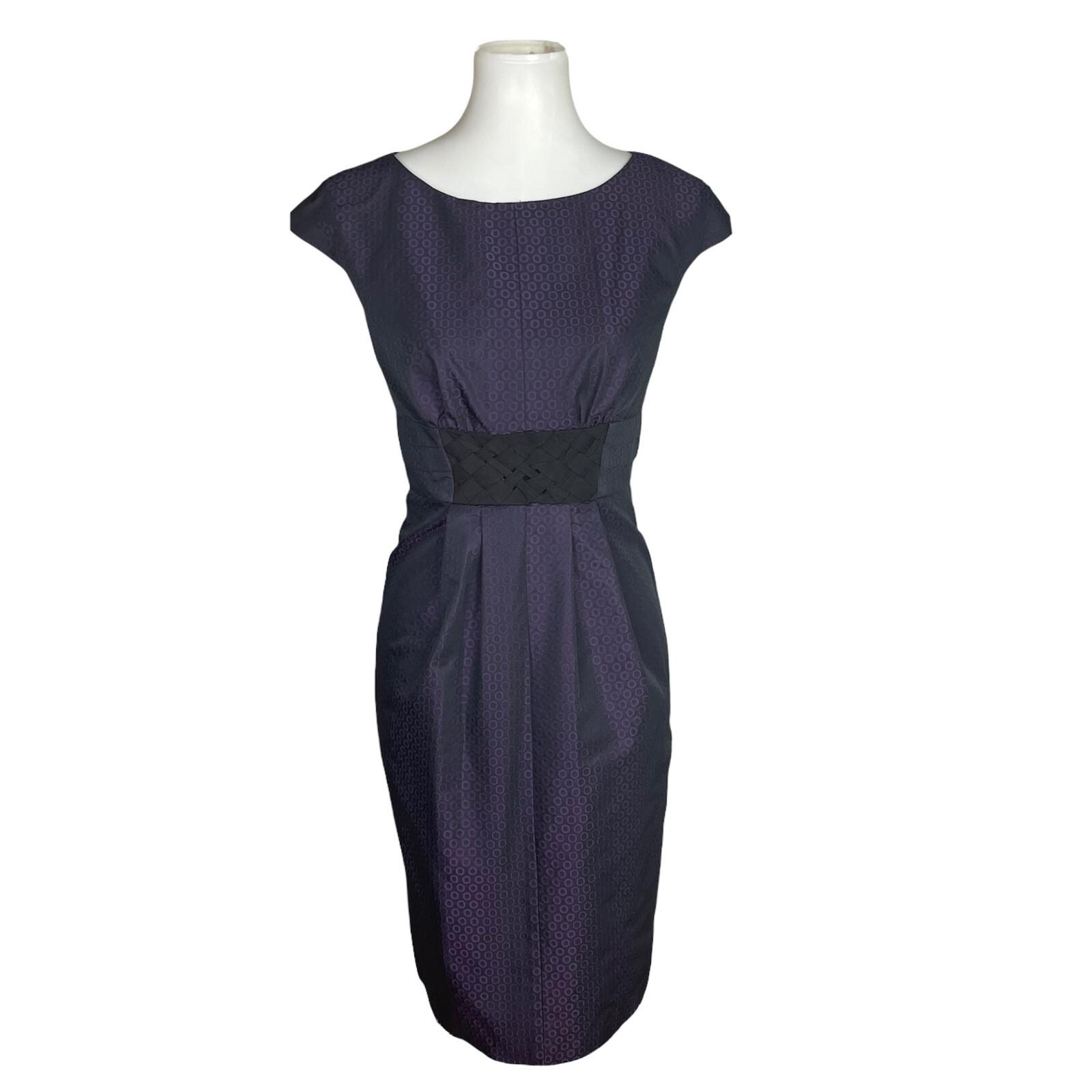 JAX Women Purple Black Sleeveless Polyester Lined Dress Size 4