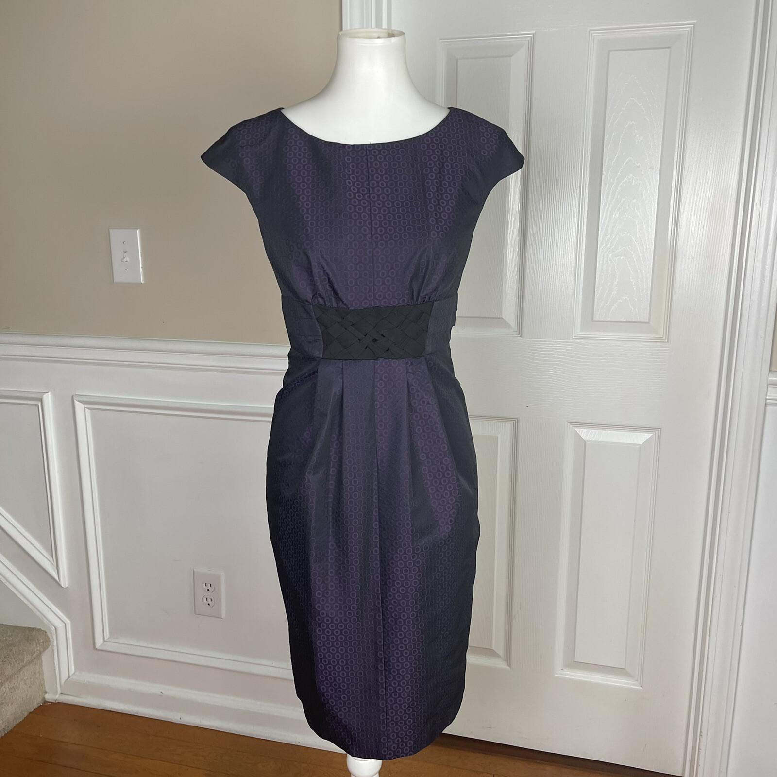 JAX Women Purple Black Sleeveless Polyester Lined Dress Size 4