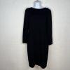 St. John Collection Knit Midi Dress Size 4 Black Sheath Long Sleeves Back Zip