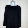St. John Collection Knit Midi Dress Size 4 Black Sheath Long Sleeves Back Zip