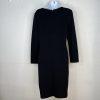 St. John Collection Knit Midi Dress Size 4 Black Sheath Long Sleeves Back Zip