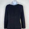 St. John Collection Knit Midi Dress Size 4 Black Sheath Long Sleeves Back Zip
