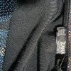 Zara Bodycon Maxi Dress Size S Blue Black Shimmery Front Slit Shoulder Pads Tie