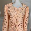 NIGHT STUDIO NY 2PC Coral Beaded Polyester Embroidered Collarless Skirt Size 22