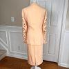 NIGHT STUDIO NY 2PC Coral Beaded Polyester Embroidered Collarless Skirt Size 22