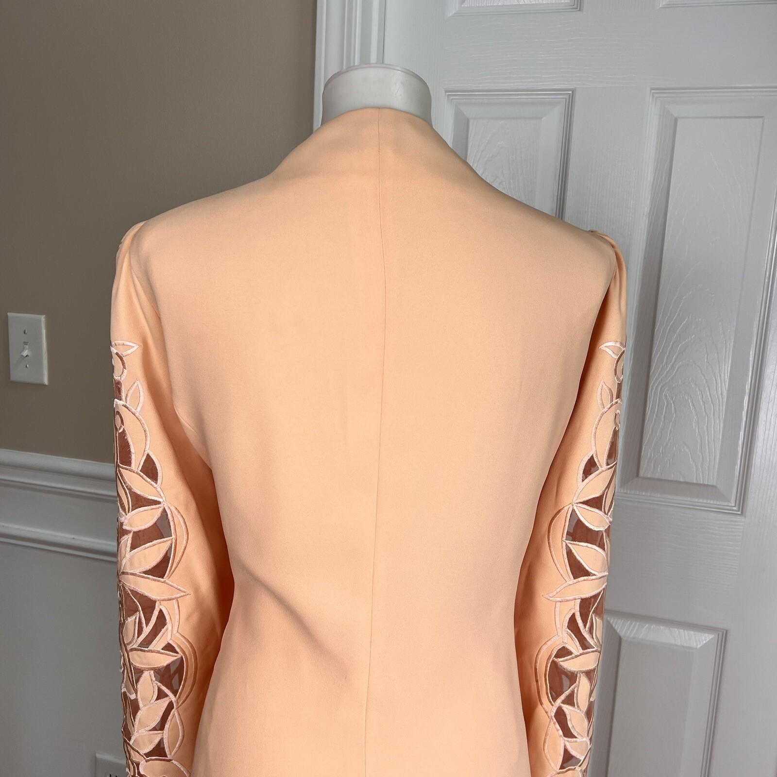 NIGHT STUDIO NY 2PC Coral Beaded Polyester Embroidered Collarless Skirt Size 22