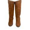 Michael Kors Tan Suede Leather Block Heel Tall Boots 9.5M Western Casual Cowgirl