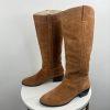Michael Kors Tan Suede Leather Block Heel Tall Boots 9.5M Western Casual Cowgirl
