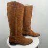 Michael Kors Tan Suede Leather Block Heel Tall Boots 9.5M Western Casual Cowgirl