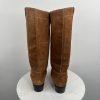 Michael Kors Tan Suede Leather Block Heel Tall Boots 9.5M Western Casual Cowgirl