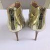 JAY ADONI Viviana Women Beautiful Gold Leather Caged Heels Booties Size 7 M
