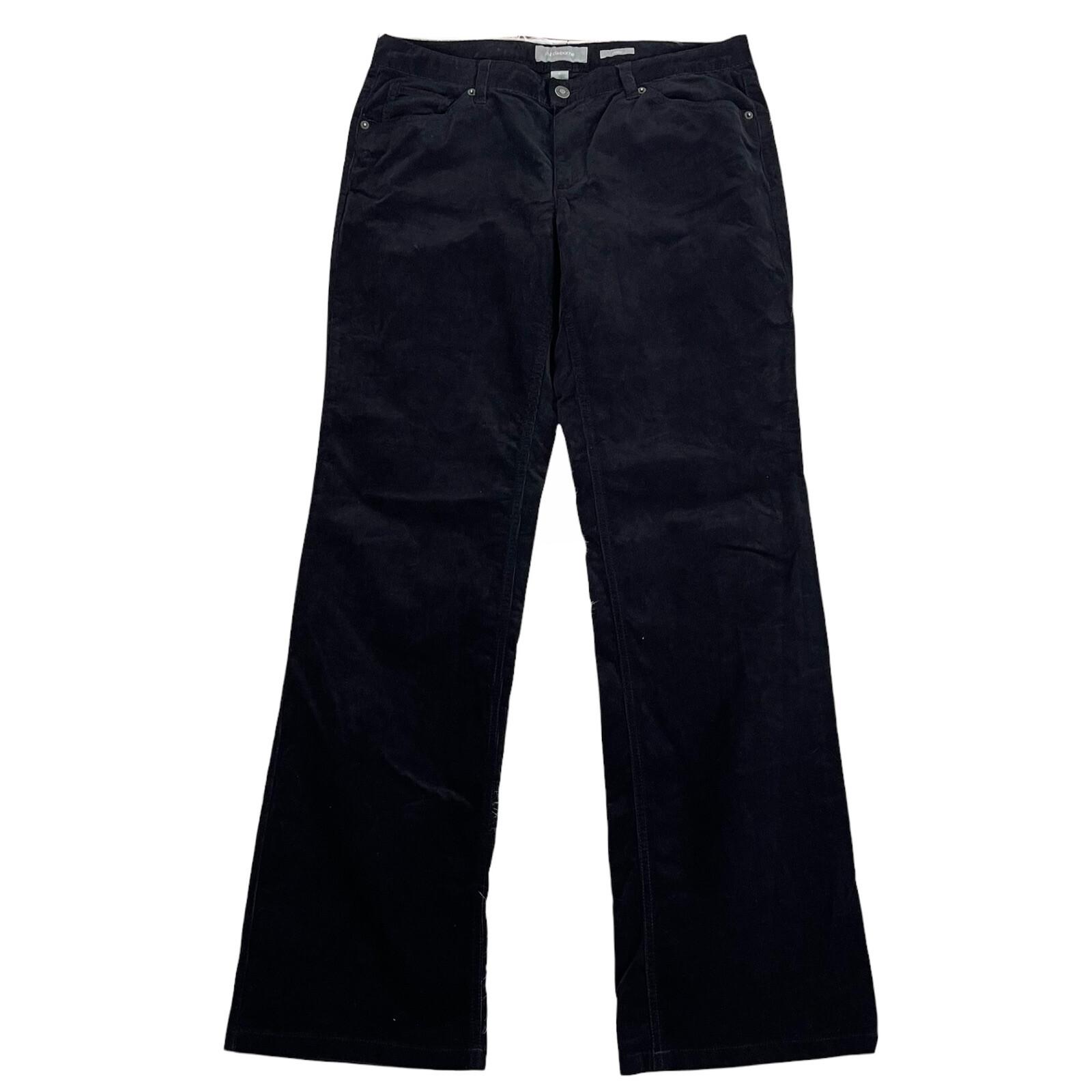 LIZ CLAIBORNE Women Black Corduroy Straight Leg Pant Size 12