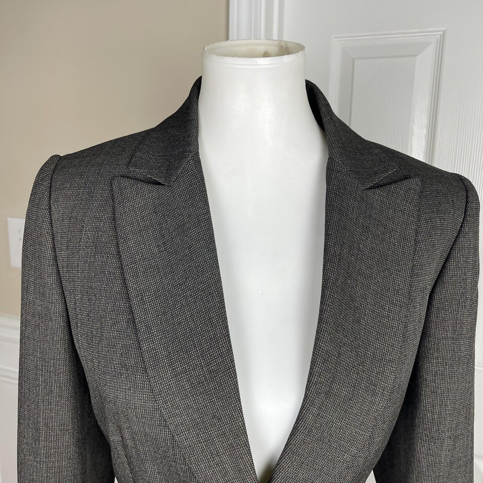 TAHARI Women Brown Cotton Polyester lined Single Breasted Blazer Size 8