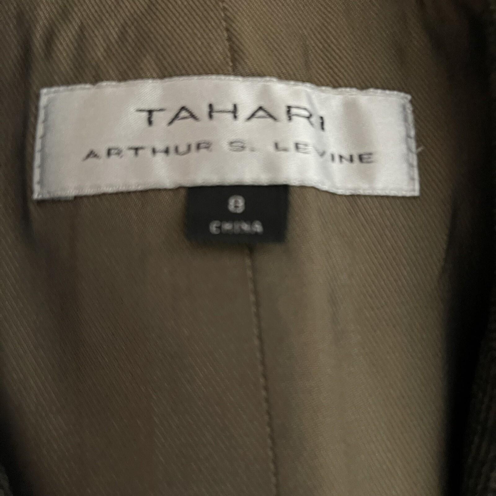 TAHARI Women Brown Cotton Polyester lined Single Breasted Blazer Size 8