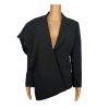 TAHARI ASL 2PC Black Striped Polyester Rayon Notch Collar Pant Suit Size 10