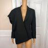 TAHARI ASL 2PC Black Striped Polyester Rayon Notch Collar Pant Suit Size 10