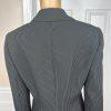 TAHARI ASL 2PC Black Striped Polyester Rayon Notch Collar Pant Suit Size 10