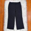 TAHARI ASL 2PC Black Striped Polyester Rayon Notch Collar Pant Suit Size 10