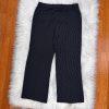 TAHARI ASL 2PC Black Striped Polyester Rayon Notch Collar Pant Suit Size 10