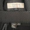 TAHARI ASL 2PC Black Striped Polyester Rayon Notch Collar Pant Suit Size 10