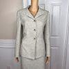 LE SUIT 2PC Light Gray Polyester Lined Shawl Collar Cocktail Skirt Suit Size 8
