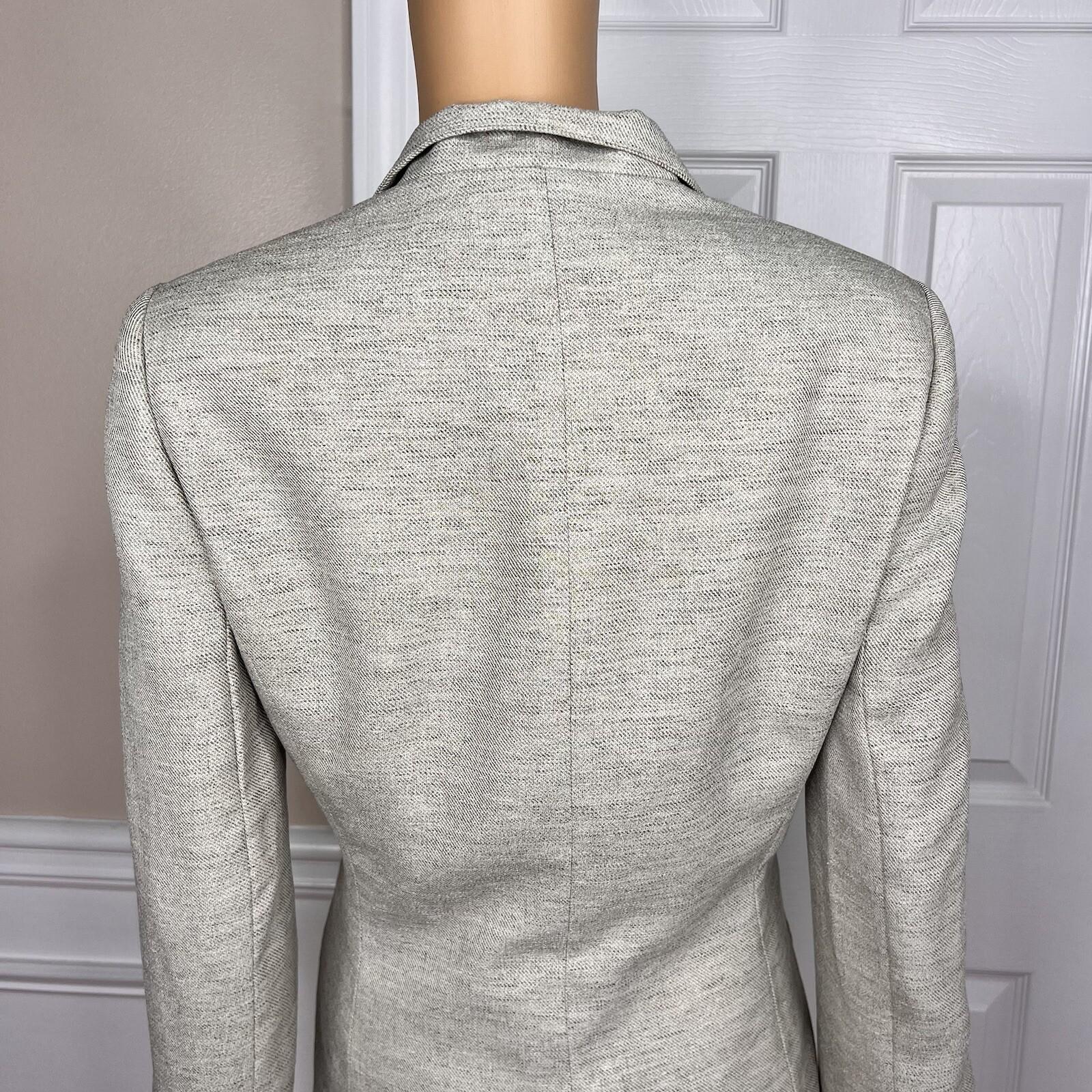LE SUIT 2PC Light Gray Polyester Lined Shawl Collar Cocktail Skirt Suit Size 8