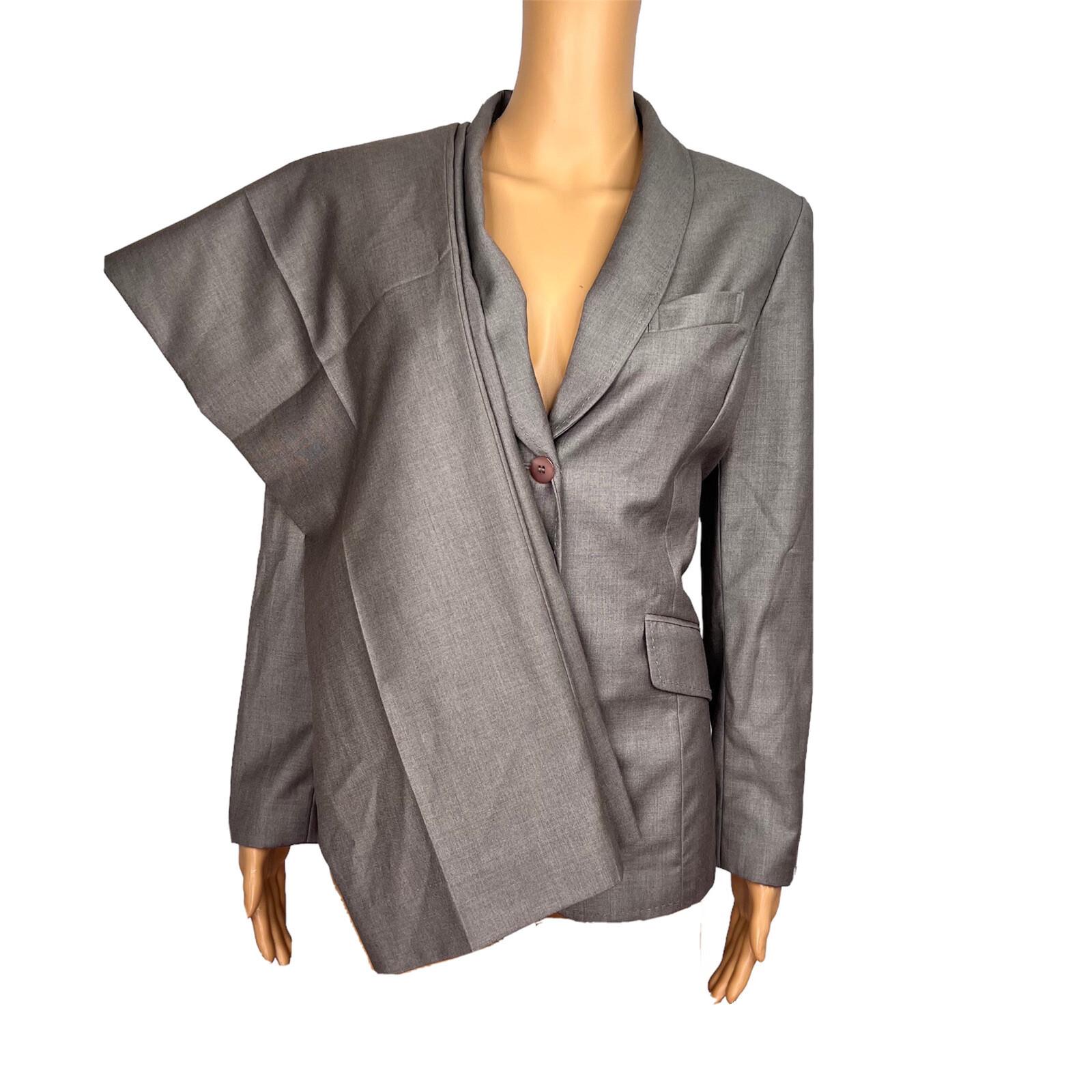 KASPER Women 2PC Gray Polyester Rayon Lined Career Cocktail Pant Suit Size 10P