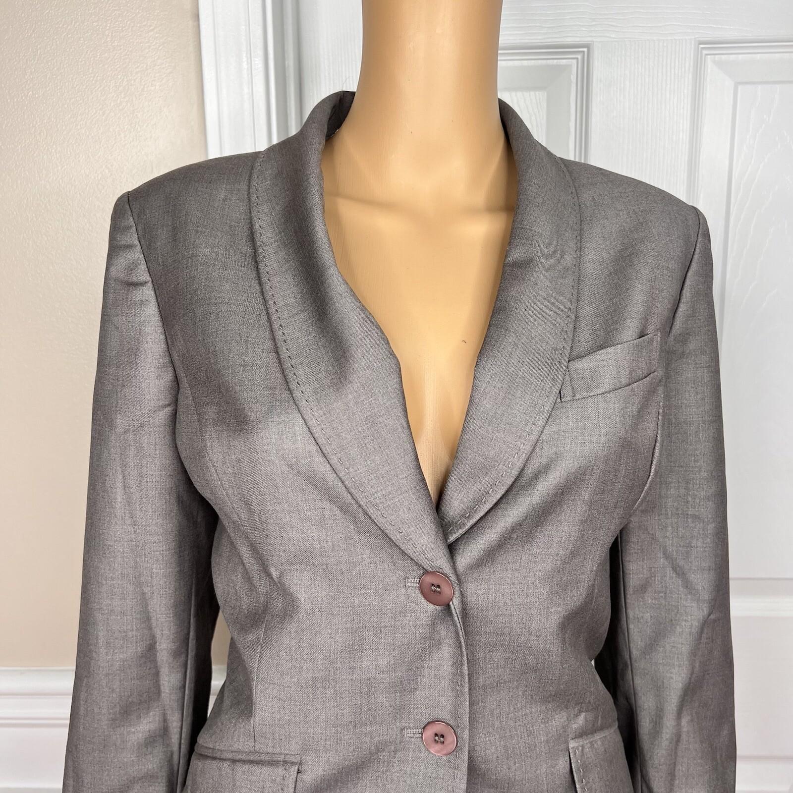 KASPER Women 2PC Gray Polyester Rayon Lined Career Cocktail Pant Suit Size 10P