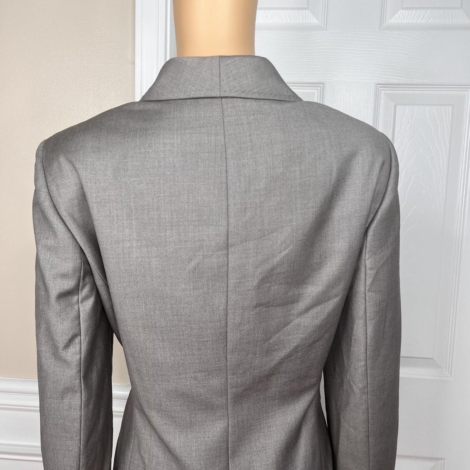 KASPER Women 2PC Gray Polyester Rayon Lined Career Cocktail Pant Suit Size 10P