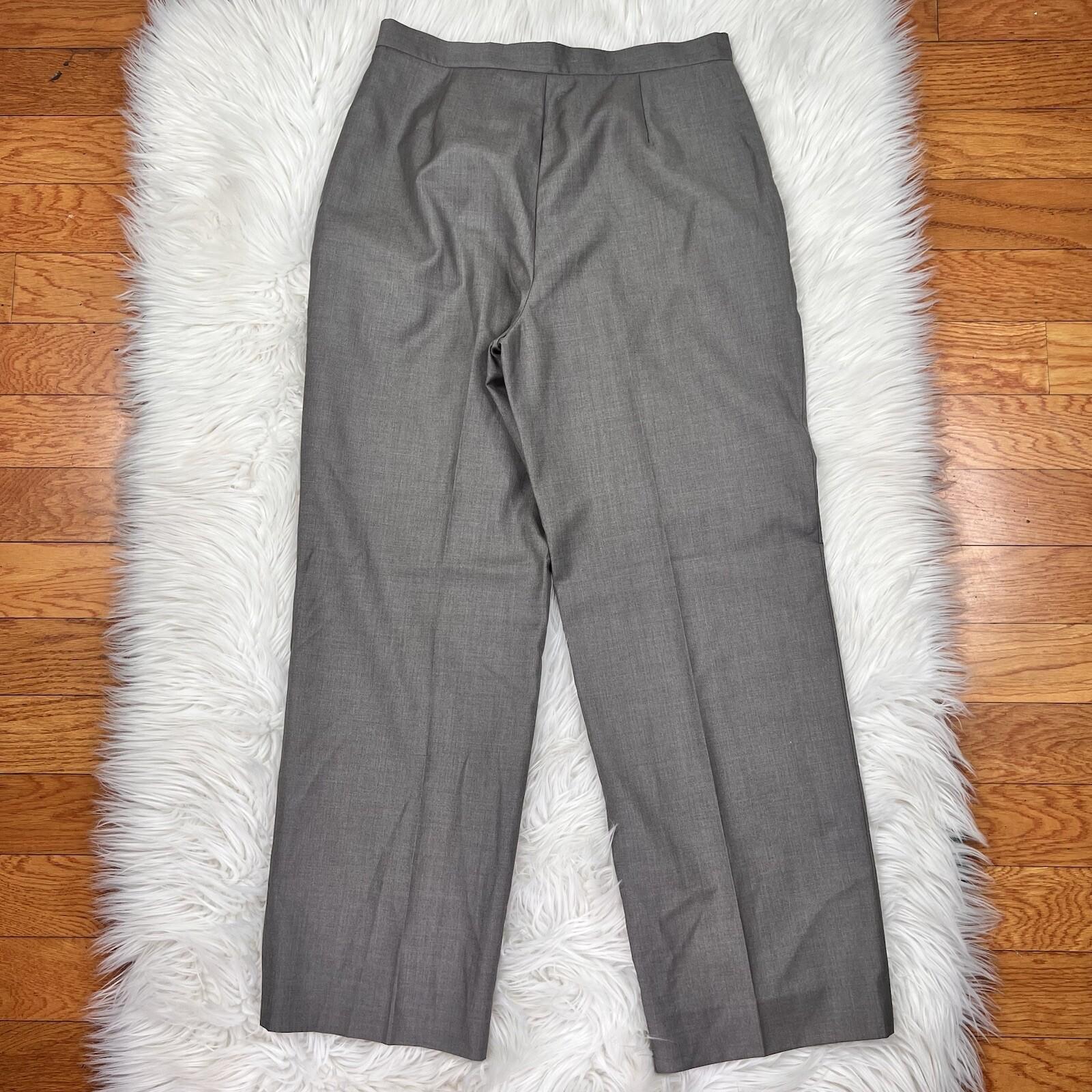 KASPER Women 2PC Gray Polyester Rayon Lined Career Cocktail Pant Suit Size 10P