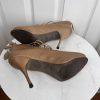STEVE MADDEN Rebecka Lace Up Taupe Leather Peep Toes Shoes Booties Size 10