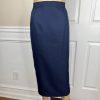 Diana Polyester Skirt Suit Size 10 Navy Blue White Lined Beaded Collarless New