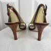 NINE WEST Brown Patent Leather open Toe  Anke Strap Heel Shoes Size 9.5M