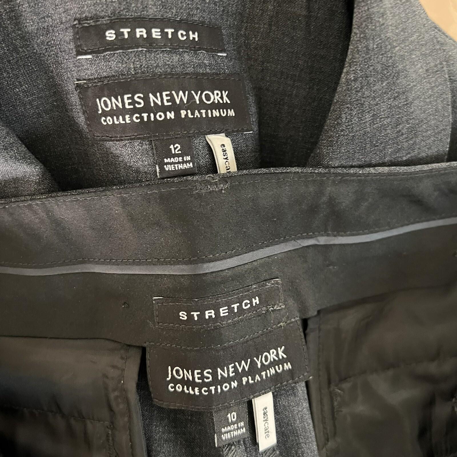 JONES New York 2PC Charcoal Gray Wool Blend Mismatch Pant (Sz 10) Suit (Sz 12)