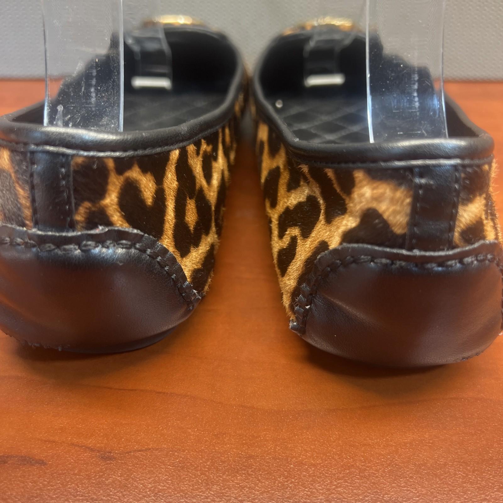 Michael Kors Women Leopard Print Calf Hair Moccassin Size 10M Ballet Flat