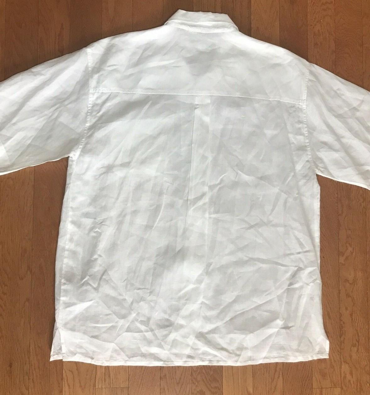 D E Collection Linen Pant 42X34 Shirt Size 2XL White Big Tall Short Sleeve 2PC