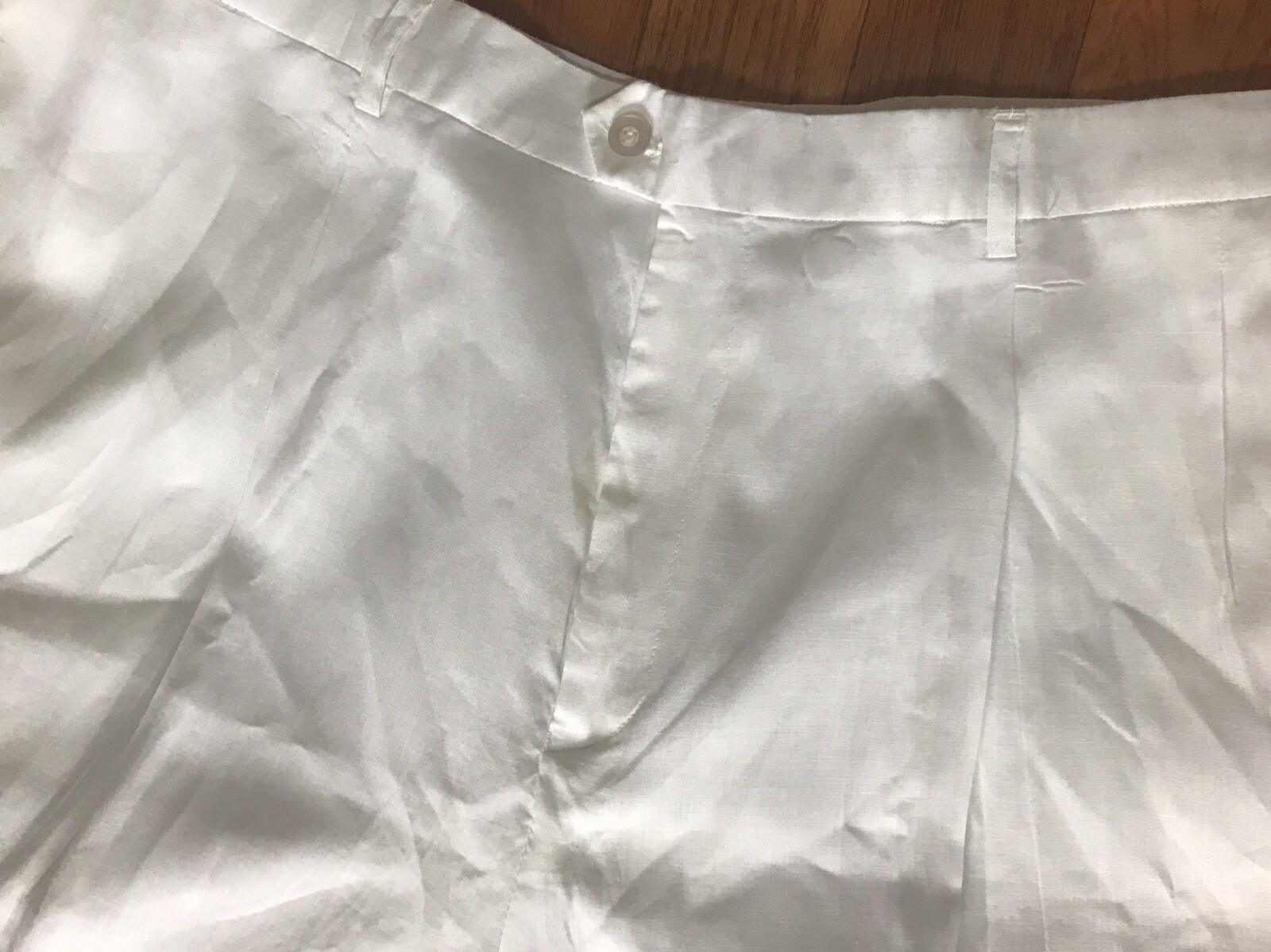 D E Collection Linen Pant 42X34 Shirt Size 2XL White Big Tall Short Sleeve 2PC
