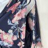 Jessica Howard Floral Maxi Dress 12 Flutter Sleeves High Low Chiffon Wrap Belted